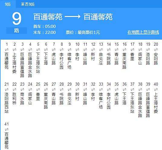 萊西公交9路 萊西公交9路