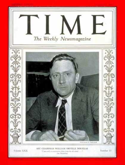 《時代周刊》封面上的道格拉斯（1937年）