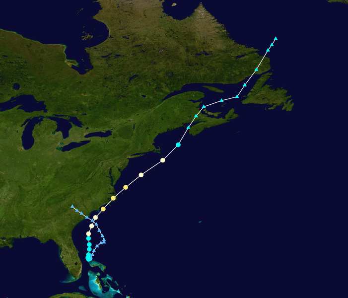 颶風亞瑟 路徑圖
