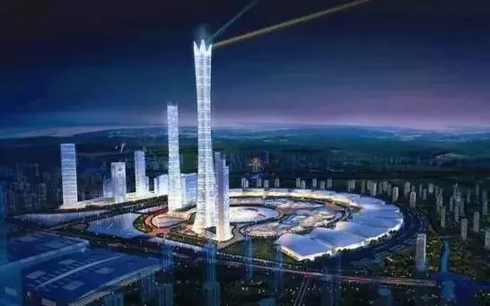 南寧市第二高樓，中國東協博覽中心為585米。