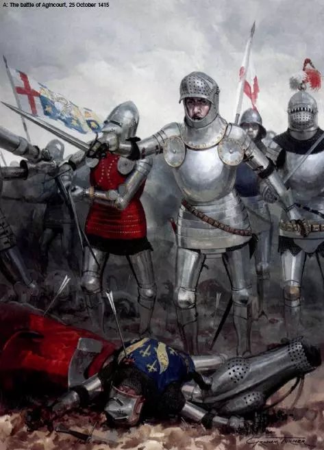 亨利五世的英軍在阿金庫爾打死了大批可以制約法王的貴族