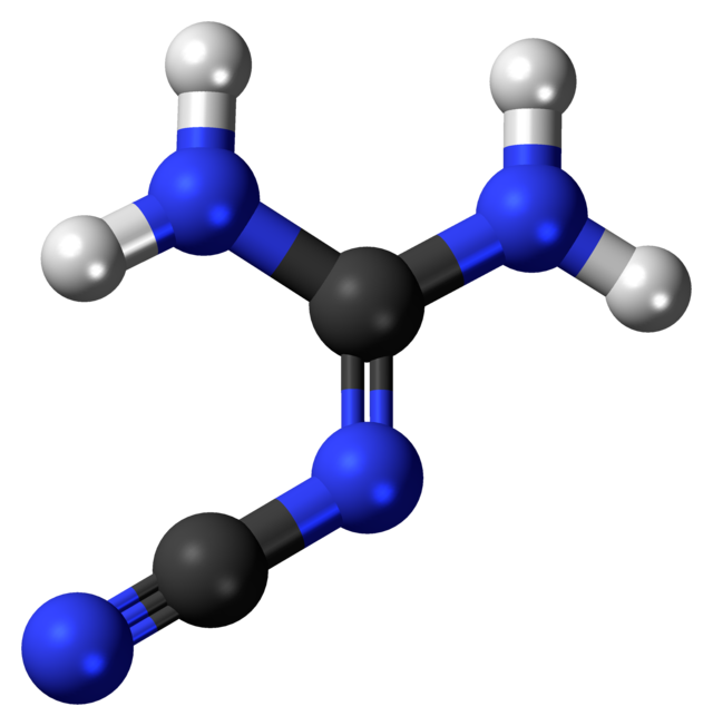 二氰二胺球棍結構圖