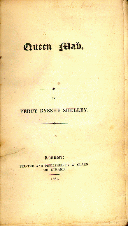 1821年倫敦出版的“麥布女王”扉頁