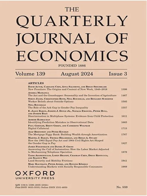 Quarterly Journal of Economics Quarterly Journal of Economics
