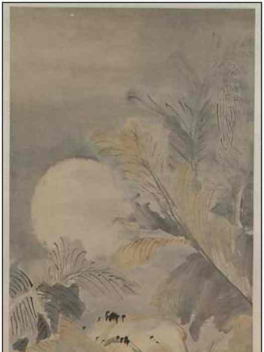蕉月圖軸