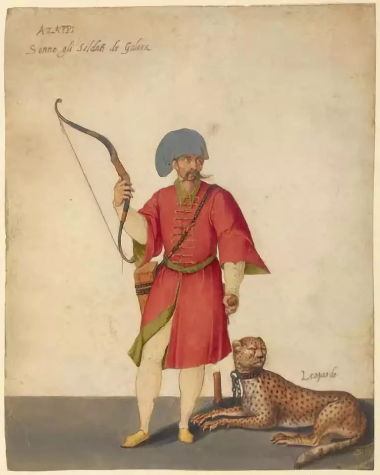 一名手持土耳其複合弓的奧斯曼徵召步兵
