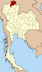 清萊府在泰國地圖上