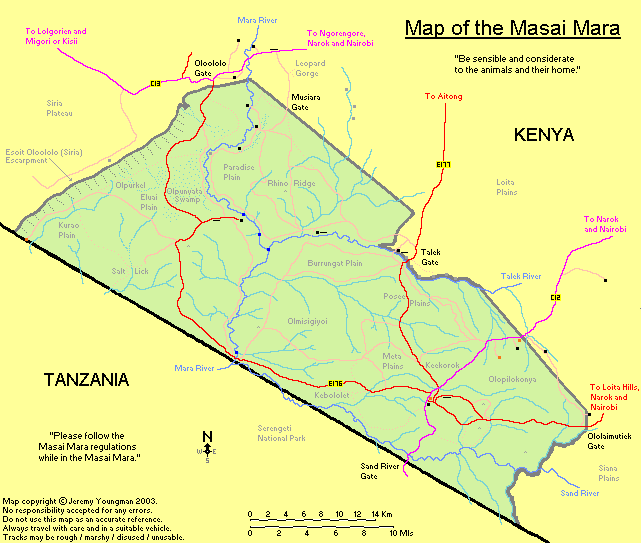 Masai Mara保護區地圖