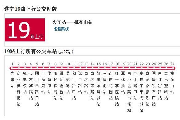 遂寧公交19路 遂寧公交19路