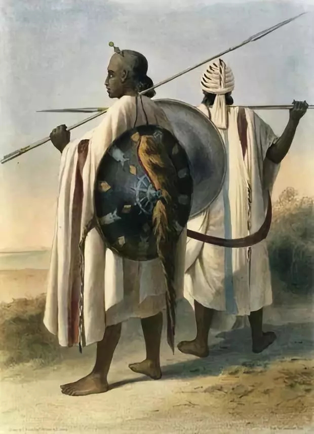 傳統的黑非洲東北部部落戰士