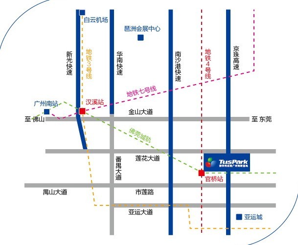 清華科技園廣州創新基地園區交通區點陣圖