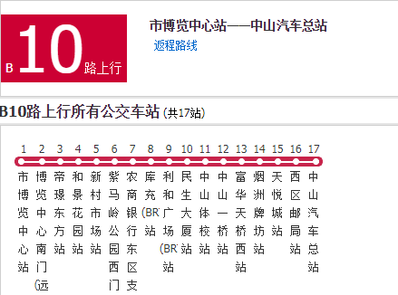中山公交B10路 中山公交B10路
