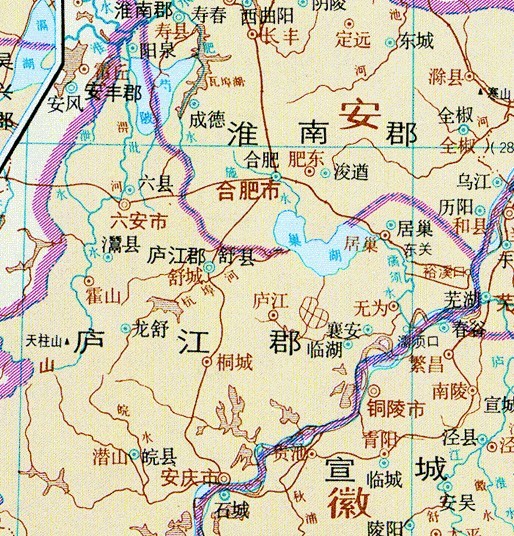 西晉廬江郡歷史地圖