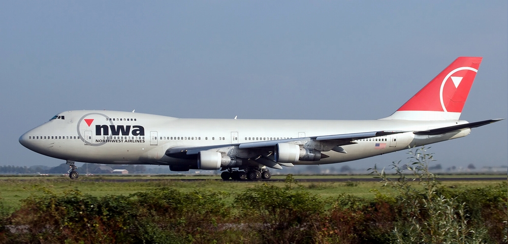 美國西北航空的波音747客機（新塗裝）