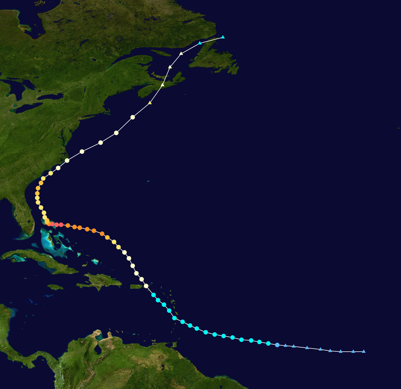 颶風多里安 路徑圖