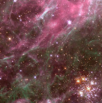 大麥哲倫星系中的疏散星團照亮了蜘蛛星雲