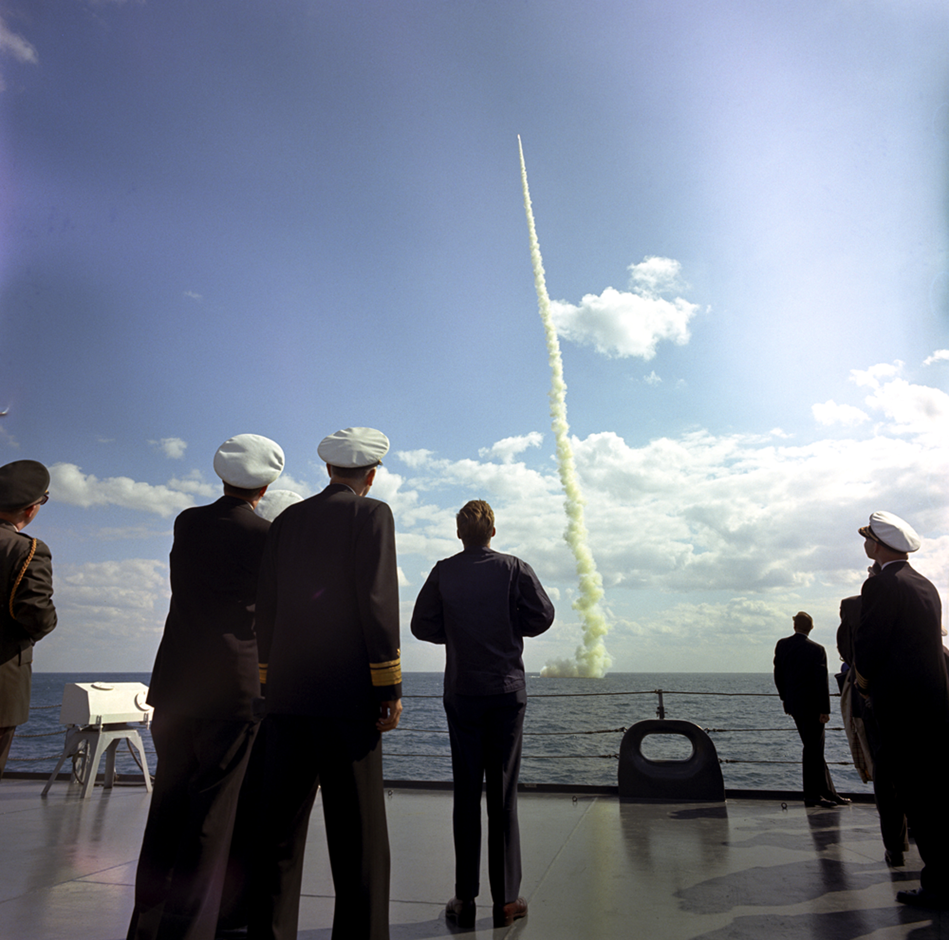 1963年甘迺迪總統觀看SSBN619發射“北極星”飛彈