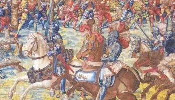 法國騎兵在戰役開始不久後便選擇逃離