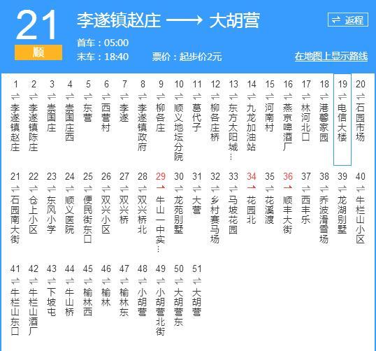 北京公交順21路 北京公交順21路