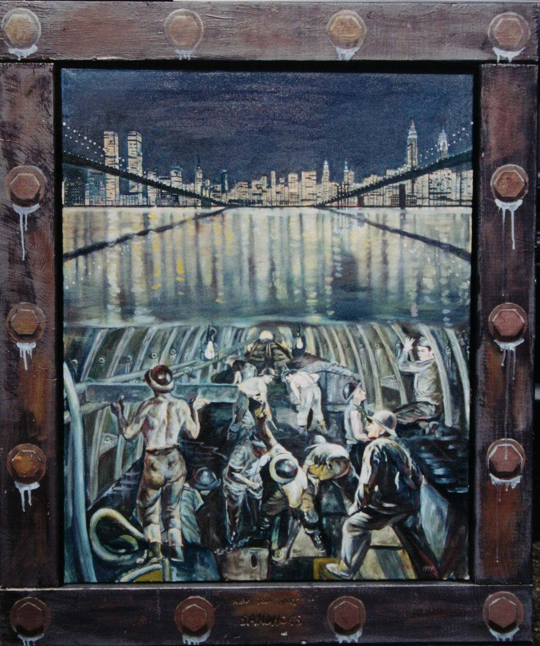 紐約隧道工 1999 林聖元油畫