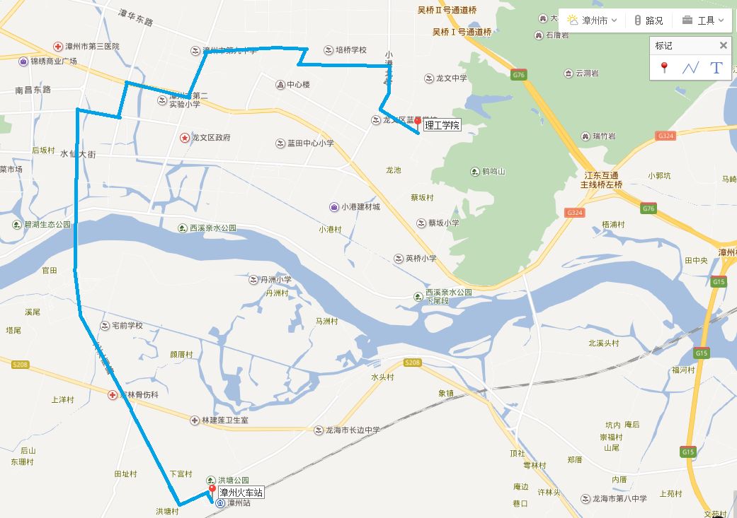 漳州公交B3路路線圖