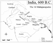 印度十六雄國分布圖