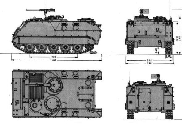 VCC-1步兵戰車四視線圖