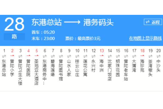 舟山公交28路 舟山公交28路