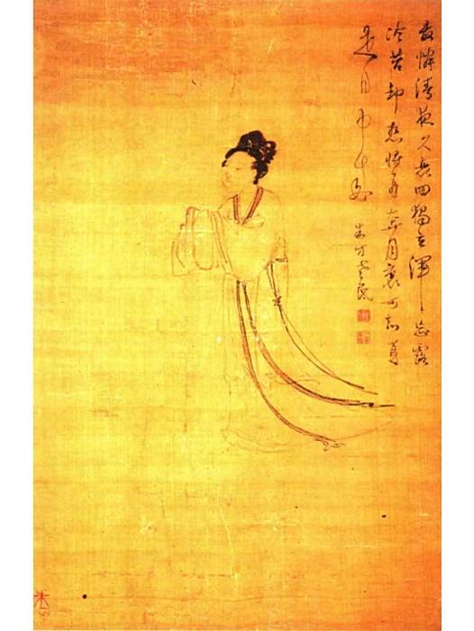 嫦娥圖(清代蔡嘉創作的紙本設色畫)