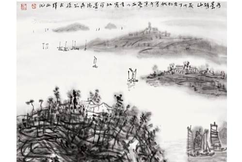 水墨山村 水墨山村