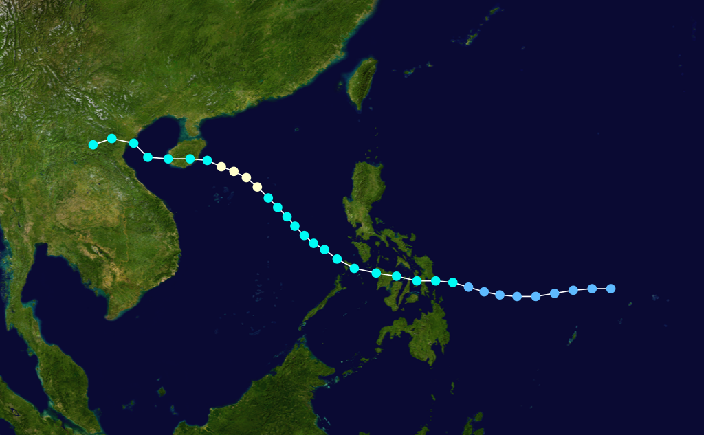 2003年第8號颱風“天鵝”路徑圖