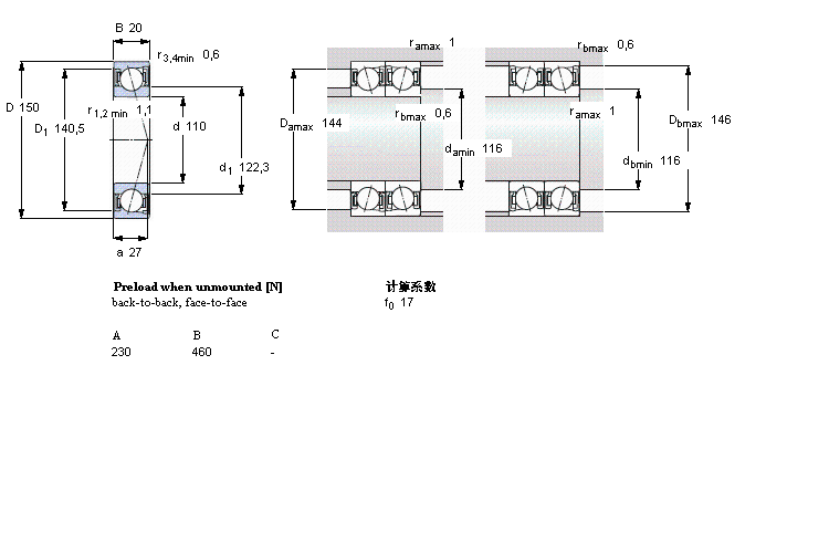SKF S71922CD/HCP4A軸承 SKF S71922CD/HCP4A軸承