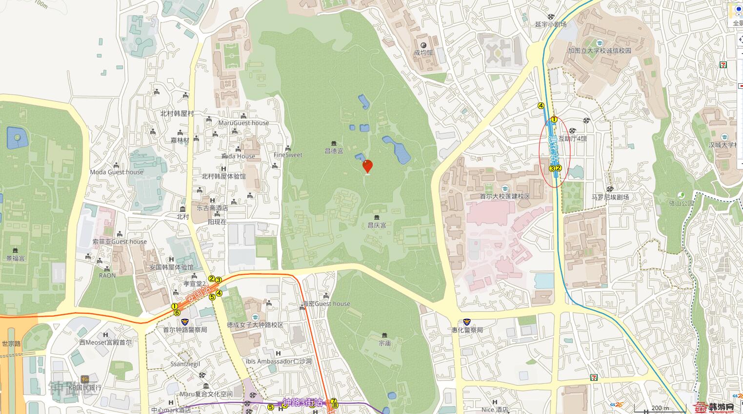 昌慶宮位置及交通圖