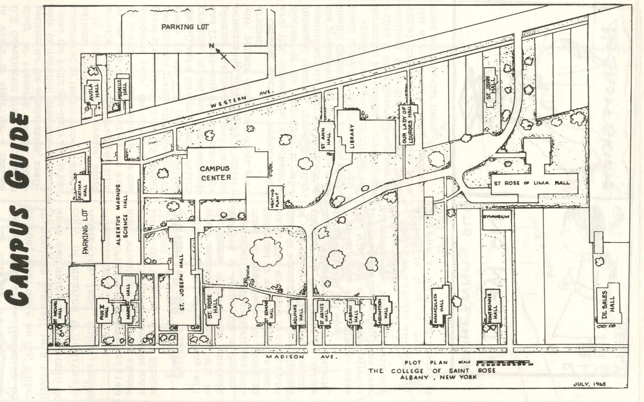 1963年，聖羅斯學院校園地圖