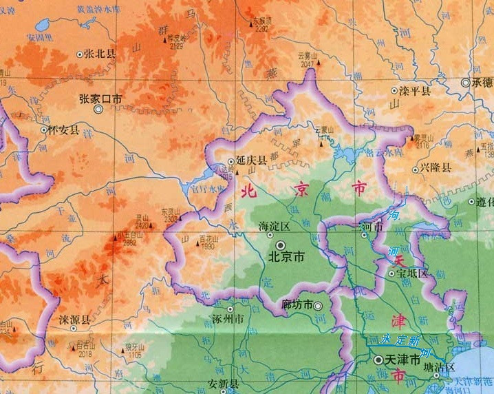 北京的地形和河流