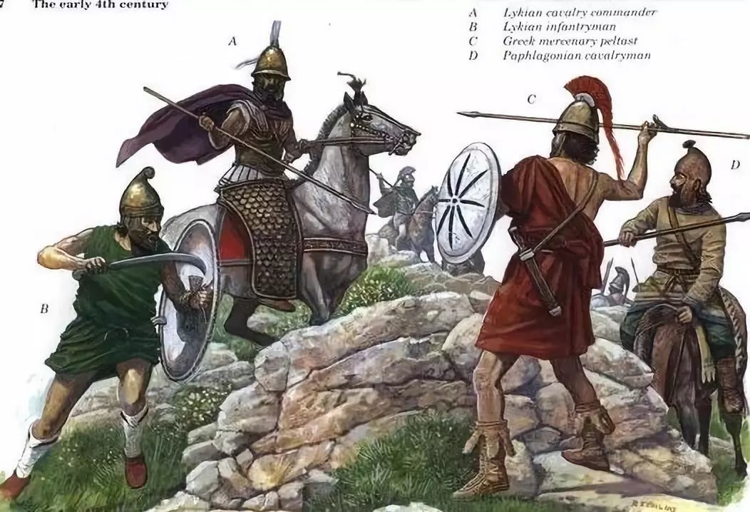 波斯人不斷派出騎兵與輕步兵的組合去攻擊希臘人的補給線
