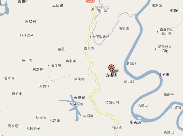 古樓鎮在重慶市合川區內地理位置