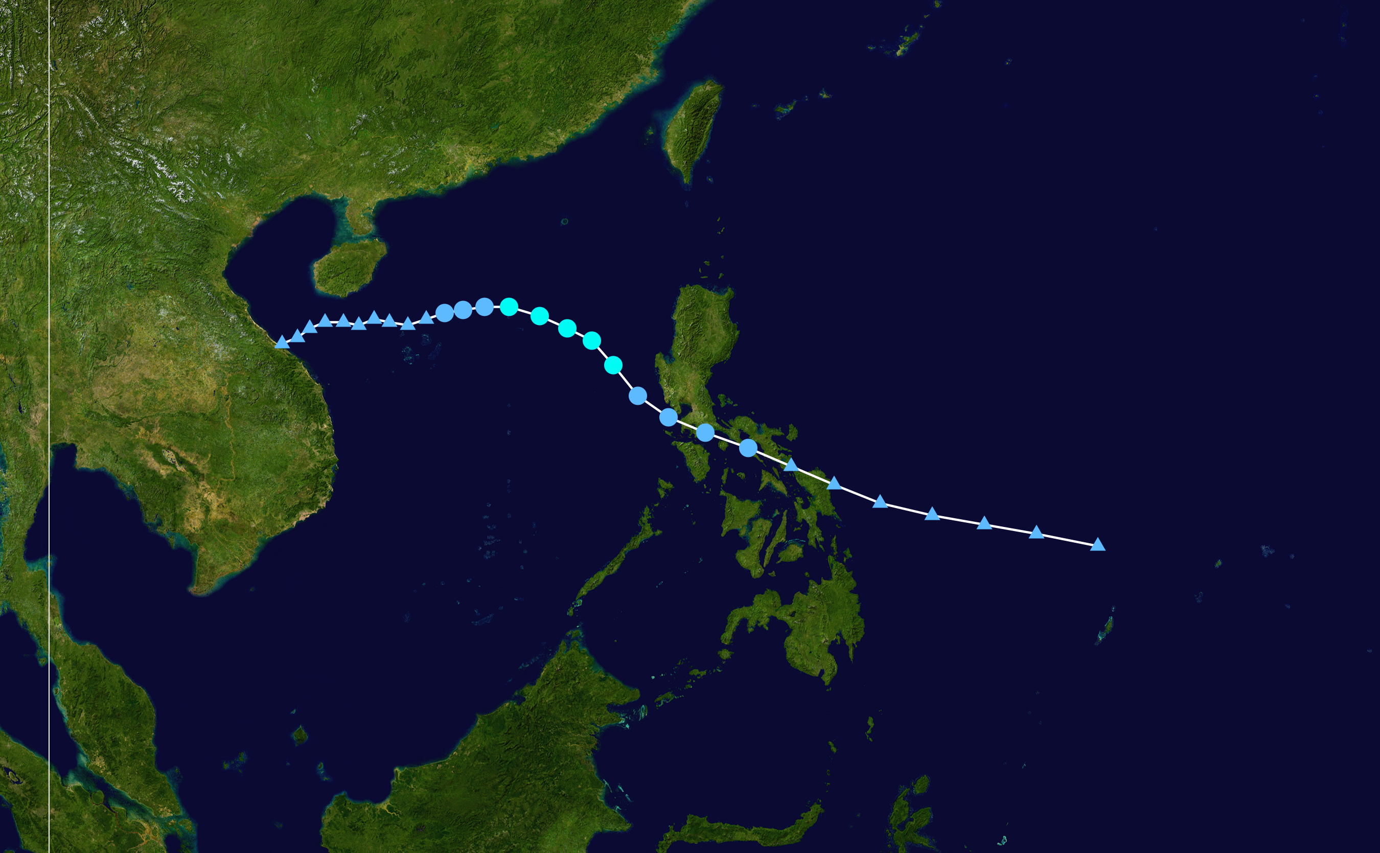 2017年第24號颱風“海葵”路徑圖