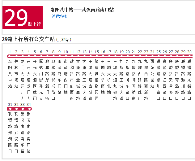 洛陽公交29路 洛陽公交29路