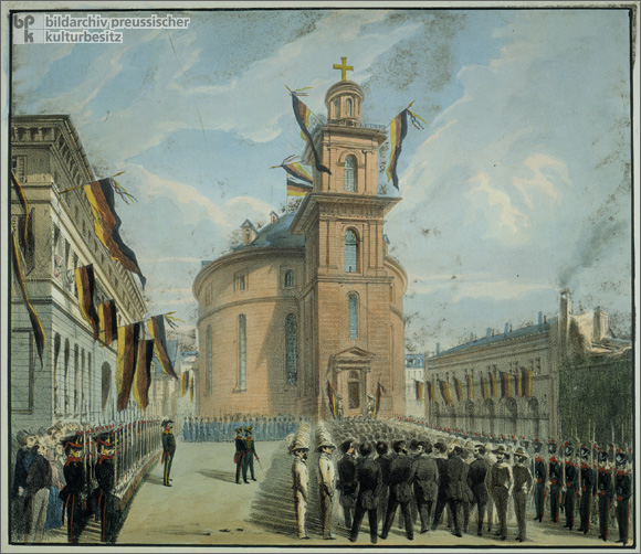 各邦議會代表列隊步入法蘭克福聖保羅大教堂