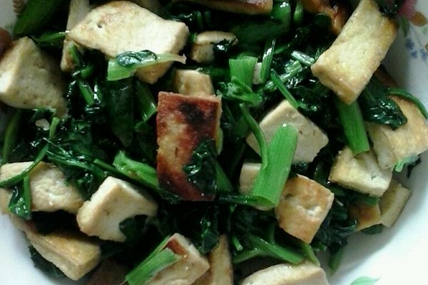 炒菠菜豆腐