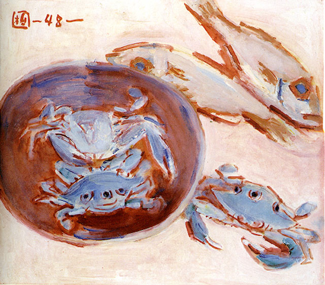三目螃蟹與魚