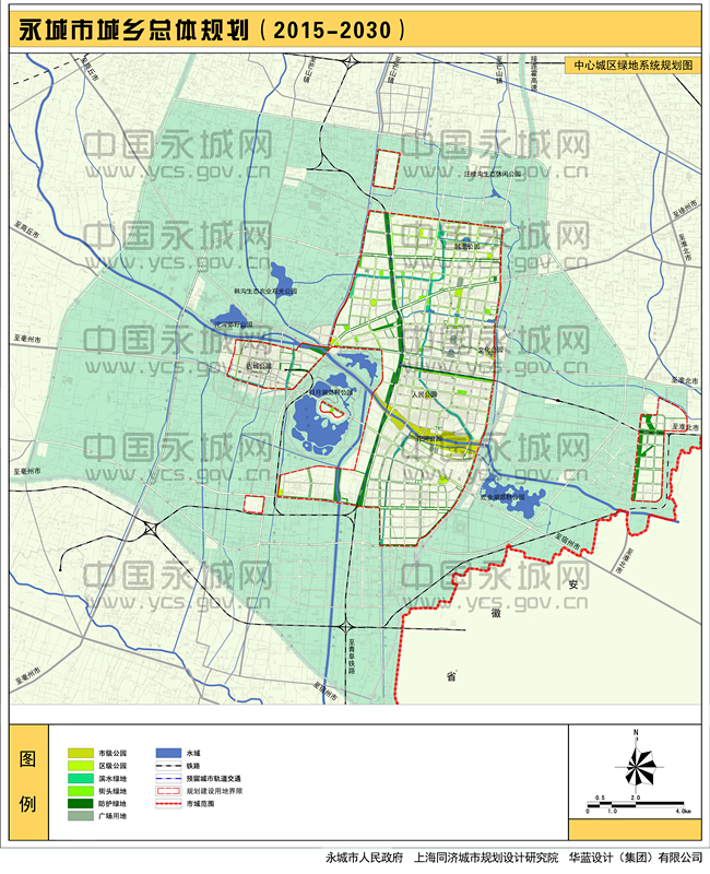 中心城區綠地系統規劃圖