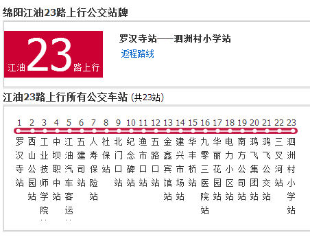 江油公交23路 江油公交23路