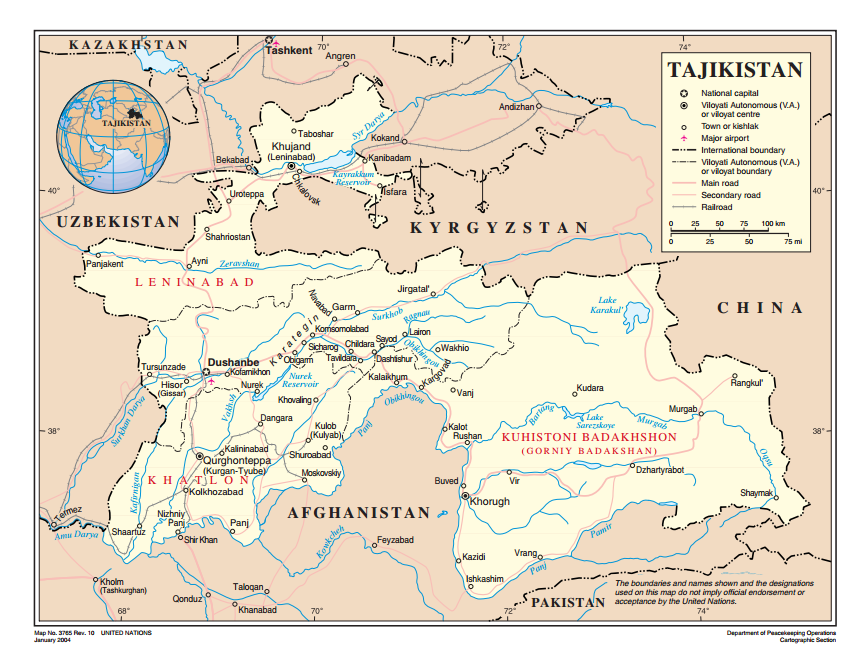 塔吉克斯坦版圖