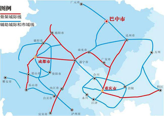 國家發展改革委關於成渝地區城際鐵路建設規劃（2015～2020年）的批覆