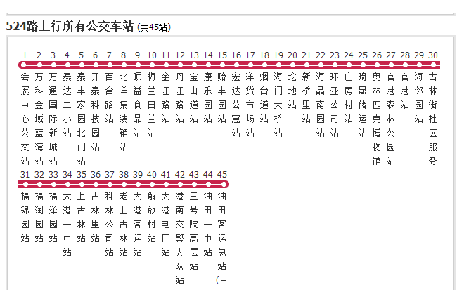 天津公交524路 天津公交524路