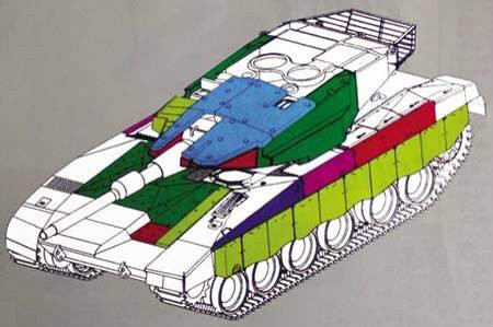 梅卡瓦3的模組化裝甲示意圖.