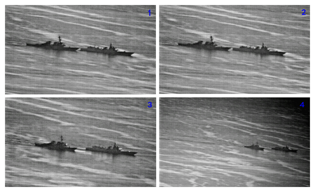170蘭州號驅逐艦逼迫美艦轉彎過程照片