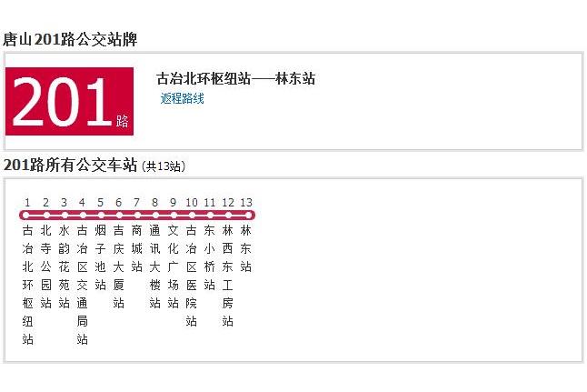 唐山公交201路 唐山公交201路